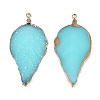 Electroplate Druzy Resin Big Pendants RESI-S366-22Q-2