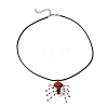 Braided Glass Seed Bead Spider Pendant Necklaces NJEW-MZ00036-6