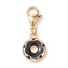 Donut Alloy Enamel Pendant Decorations HJEW-JM01913-4