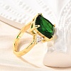 Brass Micro Pave Cubic Zirconia Finger Rings for Women RJEW-F181-11G-5