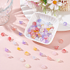 100Pcs 10 Colors Transparent Two Tone Spray Painted Glass Beads GLAA-ME0001-02-5