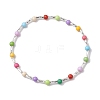 2Pcs 2 Styles Pearl & 4mm Round Glass Seed Beaded Stretch Bracelets BJEW-JB10349-3