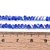 Electroplate Transparent Glass Beads Strands EGLA-Q139-01A-A24-4