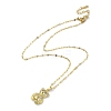 Brass with Rhinestone Bear Pendant Necklaces NJEW-Z026-03C-2