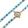 Cube Natural Apatite & Turquoise Beaded Necklaces for Women NJEW-T017-07G-3