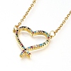 Brass Cubic Zirconia Pendant Necklaces & Stud Earrings Jeweley Sets SJEW-L154-12-3