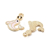 Light Gold Plated Alloy Enamel Pendants ENAM-M219-11KCG-02-2