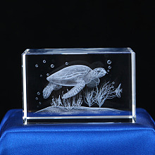 3D Laser Engraving Animal Glass Figurine DJEW-R013-01D