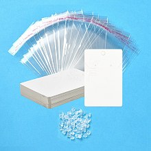 30Pcs Rectangle Paper One Pair Earring Display Cards with Hanging Hole DIY-YW0008-55A