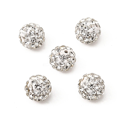 Grade A Round Crystal Pave Disco Ball Beads X-RB-H258-8MM-001-1