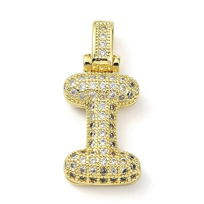 Brass Micro Pave Clear Cubic Zirconia Pendants X-KK-M279-01G-I-1