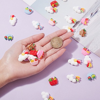 40Pcs 10 Style Resin Cabochons RESI-SZ0001-37-1