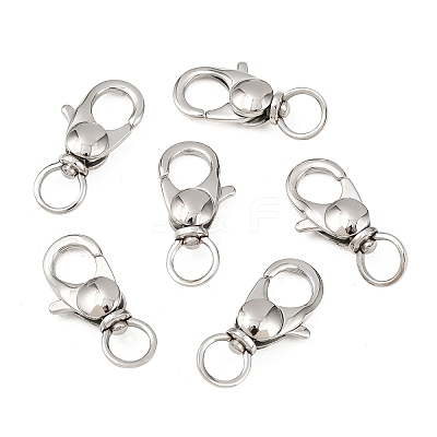 Tarnish Resistant 304 Stainless Steel Swivel Lobster Claw Clasps X-STAS-R065-10-1