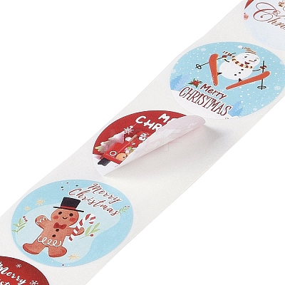 Christmas Theme Paper Self-Adhesive Stickers X-DIY-B077-01A-09-1
