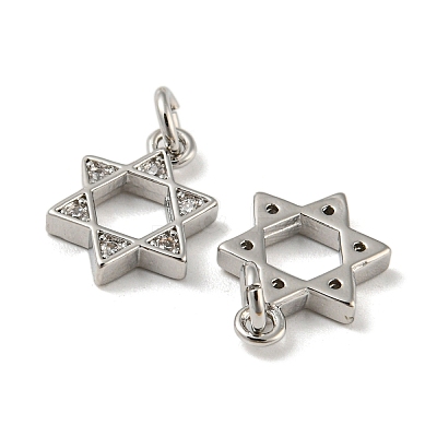 Rack Plating Brass Micro Pave Cubic Zirconia Pendants KK-A200-17P-1
