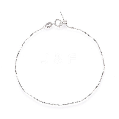 Adjustable 925 Sterling Silver Box Chains Slider Bracelets STER-N016-51P-1