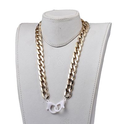 Personalized CCB Plastic Curb Chain Necklaces NJEW-JN02881-02-1