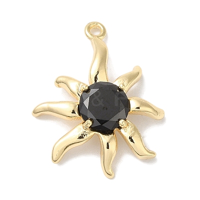 Brass Micro With Glass Pendants X-KK-U013-05G-1