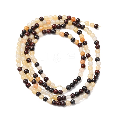 Natural Red Bloodstone and Yellow Jade Beads Strands G-Z116-A17-2mm-1