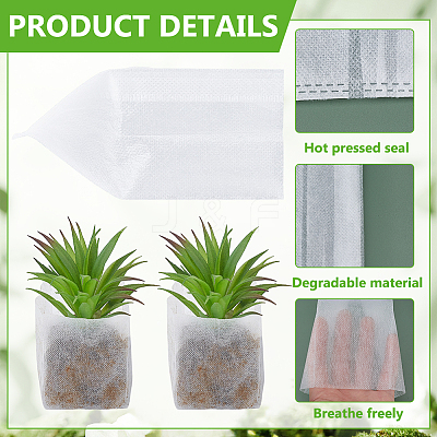 100Pcs Rectangle No-woven Fabric Planting Bag AJEW-WH0709-382A-1