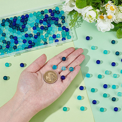 5 Colors Transparent Glass Beads Sets FGLA-PH0001-11B-01-1