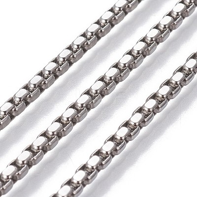 Tarnish Resistant 304 Stainless Steel Box Chains CHS-P007-32P-01-1