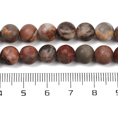 Natural Dendritic Jasper Beads Strands G-F591-24-8mm-1