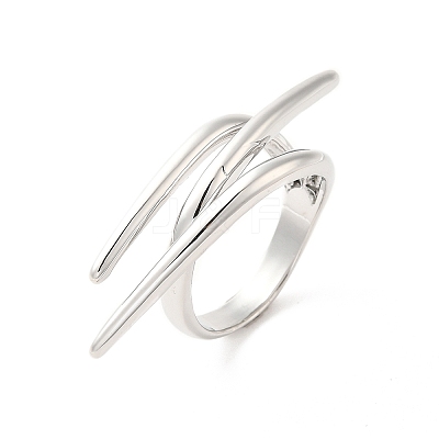Brass Wire Open Cuff Rings RJEW-P098-04P-1