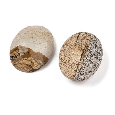 Natural Picture Jasper Cabochons G-Q186-01E-1