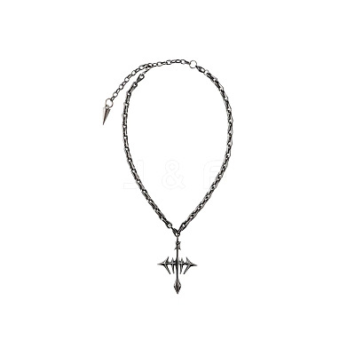Vintage Alloy Gothic Cross Pendant Necklaces for Unisex WG72B7C-01-1