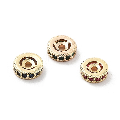 Brass Micro Pave Cubic Zirconia Beads KK-R216-10B-KCG-1