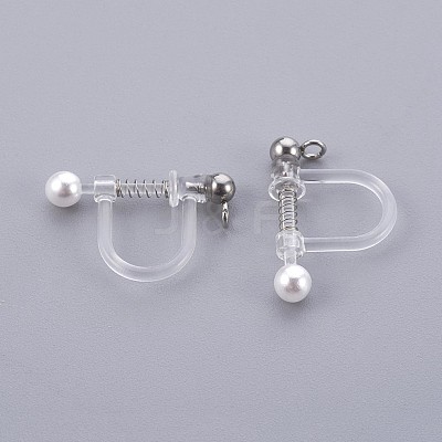 Plastic Clip-on Earring Findings STAS-P221-24P-1