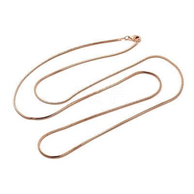 1.5mm Rack Plating Brass Snake Chain Necklaces for Women Men MAK-L044-13RG-1