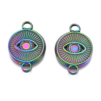 Rack Plating Rainbow Color 304 Stainless Steel Enamel Links Connectors STAS-S119-124-1