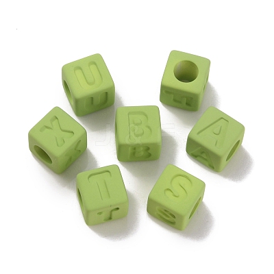 Rubberized Style Opaque Acrylic Beads OACR-K007-013D-1