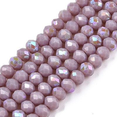 Electroplate Opaque Solid Color Glass Beads Strands EGLA-A044-P3mm-L13-1