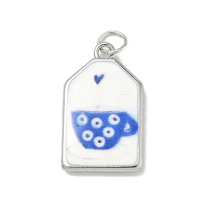 Printed Brass Enamel Pendants KK-CBA9B3D-03P-02-1