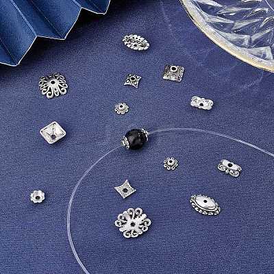 Tibetan Style Alloy Bead Caps TIBE-SC0001-25AS-1