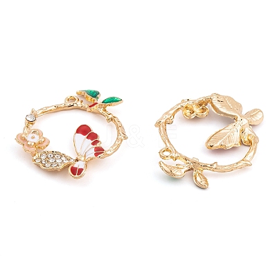 Rack Plating Alloy Enamel Pendants FIND-A040-04KCG-1