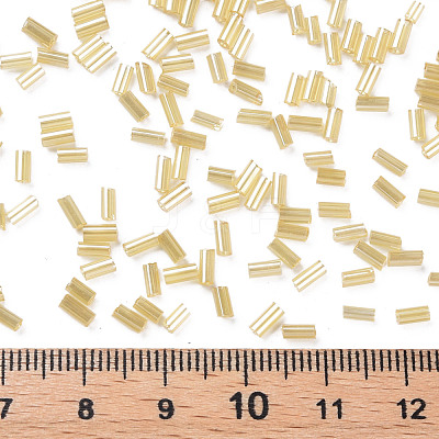 Transparent Colours Luster Glass Bugle Beads SEED-N005-001-A10-1