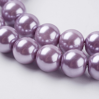 Eco-Friendly Dyed Glass Pearl Round Beads Strands HY-A002-8mm-RB056-1