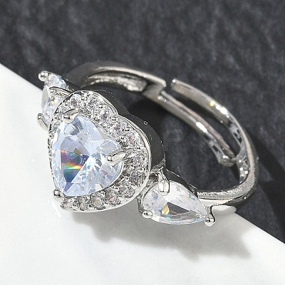 Brass & Cubic Zirconia Finger Rings CU-CBA7E55-15P-1