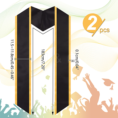 Polyester Graduation Stole AJEW-WH0518-49B-1