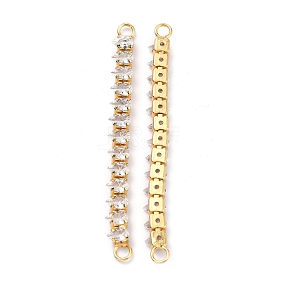 Brass Clear Teardrop Cubic Zirconia Links Connectors ZIRC-G170-20G-1