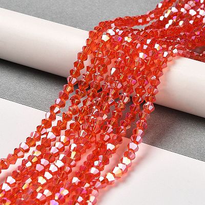 Transparent Electroplate Glass Beads Strands EGLA-A039-T3mm-B14-1