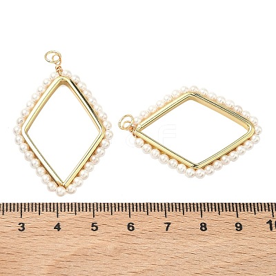 ABS Plastic Pearl Pendants KK-H259-03G-1