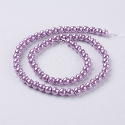 Eco-Friendly Dyed Glass Pearl Round Beads Strands X-HY-A002-6mm-RB056-1