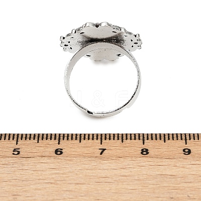 Vintage Adjustable Iron Finger Ring Components Alloy Cabochon Bezel Settings X-PALLOY-Q300-10AS-NR-1