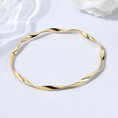 Twisted 304 Stainless Steel Bangles for Women BJEW-D408-06G-1