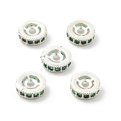 Brass Micro Pave Cubic Zirconia Beads KK-R216-10B-S03-1
